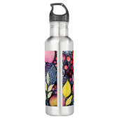 Bouteille D'eau Aquarelle florale brillante Monogram Bold Botaniqu (Dos)