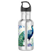 Bouteille D'eau Aquarelle florale Peacock (Dos)