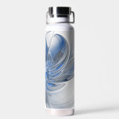 Bouteille D'eau Aquarelle gris bleu Abstrait Fractal Art Flower (Arrière)