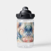 Bouteille D'eau Aquarelle Imaginaire Floral Pastel Bleu & Crème (Salle de sport)