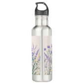 Bouteille D'eau Aquarelle monochrome violet Fleur sauvage pré (Dos)