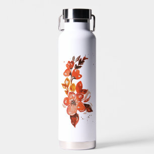 Bouteille D'eau Aquarelle orange Floral