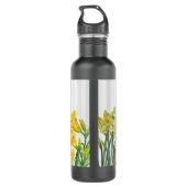 Bouteille D'eau Aquarelle Orange Jaune Fleurs d'été (Dos)