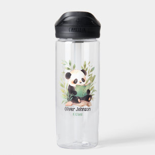 Bouteille D'eau Aquarelle Panda Lire Un Nom De Livre