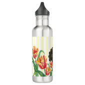 Bouteille D'eau Aquarelle Perroquet jaune Tulipe Illustration flor (Gauche)