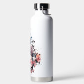 Bouteille D'eau Aquarelle personnalisée florale (Droite)