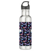 Bouteille D'eau Aquarelle plumes votre logo QR Code Entreprise (Devant)