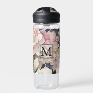 Bouteille D'eau Aquarelle rose classique hydrangées florales