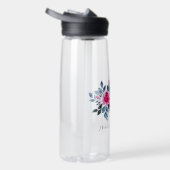 Bouteille D'eau Aquarelle rose élégante Texte personnalisé (Droite)
