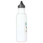 Bouteille D'eau Aquarelle rose et vert moderne Succulents Monogram (Gauche)