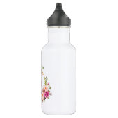 Bouteille D'eau Aquarelle rose Floral or Monogramme (Droite)