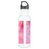 Bouteille D'eau Aquarelle rose Good Vibes uniquement Abstraite (Dos)