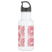 Bouteille D'eau Aquarelle rose moderne Motif avec nom (Dos)
