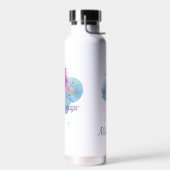 Bouteille D'eau Aquarelle rose mûre licorne (Gauche)