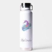 Bouteille D'eau Aquarelle rose mûre licorne (Arrière)