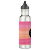 Bouteille D'eau Aquarelle rose orange pinceau traits Monogramme (Gauche)