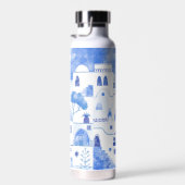 Bouteille D'eau Aquarelle Santorin Oia (Plage)