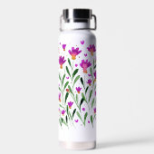 Bouteille D'eau Aquarelle simple oubliez-moi pas les fleurs (Arrière)