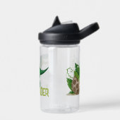 Bouteille D'eau Aquarelle T-rex Dinosaure avec nom enfant personna (Gauche)