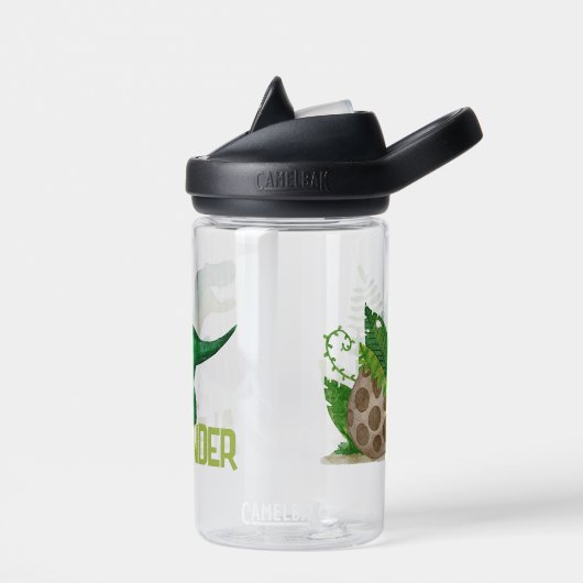 Bouteille D'eau Aquarelle T-rex Dinosaure avec nom enfant personna (Gauche)