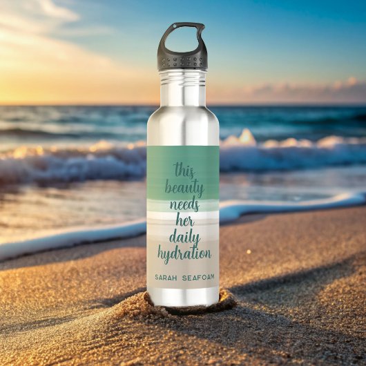Bouteille D'eau Aquarelle Turquoise Ocean Beach Water Bottle