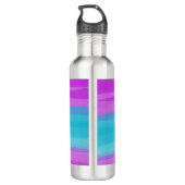 Bouteille D'eau Aquarelle violet bleu brosse éclats Monogramme (Dos)