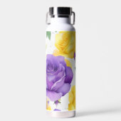 Bouteille D'eau Aquarelle violet rose jaune (Avant)