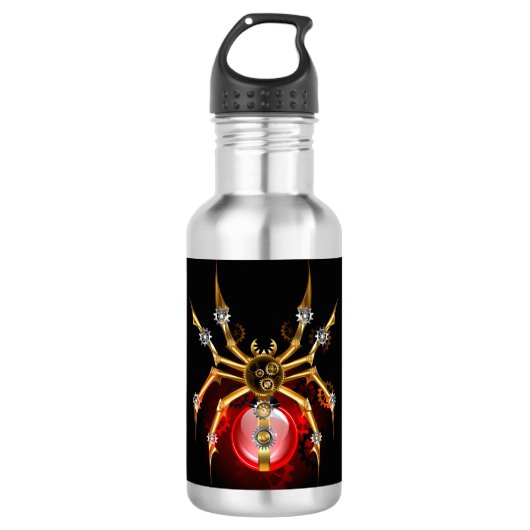 Bouteille D'eau Araignée en vapeur noire (Devant)