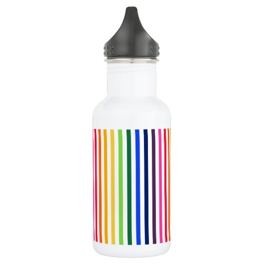 Bouteille D'eau Arc-en-ciel et rayures blanches (Gauche)