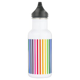 Bouteille D'eau Arc-en-ciel et rayures blanches