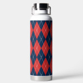 Bouteille D'eau Argyle Brodé Main - Monogramme Rouge Blanc & Marin (Plage)