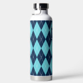 Bouteille D'eau Argyle Brodé Main - Monogramme Turquoise & Nuit (Droite)
