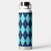 Bouteille D'eau Argyle Brodé Main - Monogramme Turquoise & Nuit (Plage)