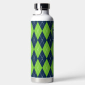 Bouteille D'eau Argyle Brodé Main - Monogramme Vert Citron & Marin (Droite)