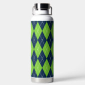 Bouteille D'eau Argyle Brodé Main - Monogramme Vert Citron & Marin (Plage)