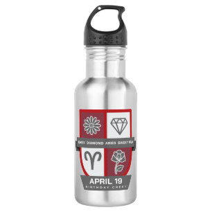 Bouteille D'eau Aries Crest d'anniversaire™ pour 1er-19 avril