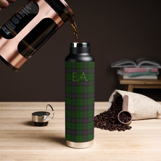 Bouteille D'eau Armstrong Official Clan Tartan avec vos initiales (Gym)