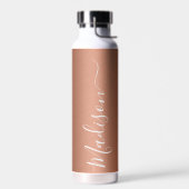 Bouteille D'eau Arrière - plan de cuivre adorable avec nom (Gauche)