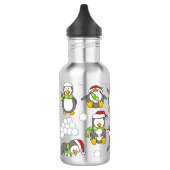 Bouteille D'eau Arrière - plan de pingouins de Noël (Gauche)