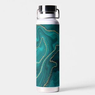 Bouteille D'eau Arrière - plan en marbre liquide turquoise