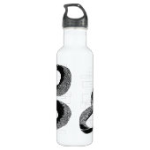 Bouteille D'eau Arrière - plan japonais noir de blanc de dragon (Dos)