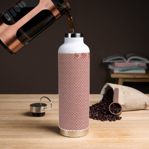 Bouteille D'eau arrière - plan rose et blanc avec motif