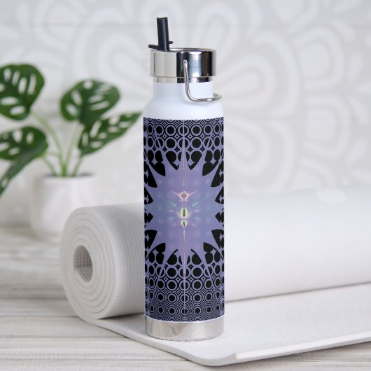 Bouteille D'eau Art abstrait espace violet fractal (Yoga)