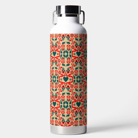 Bouteille D'eau Art de fleurs abstrait boho (Avant)