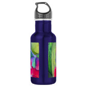 Bouteille D'eau Art de l'aquarelle australienne à fleurs rouges (Dos)