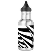 Bouteille D'eau Art de lignes ondulées noires et blanches abstrait (Droite)