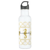 Bouteille D'eau Art Déco Ocean Wave Patten Gold Parties scintillan (Devant)