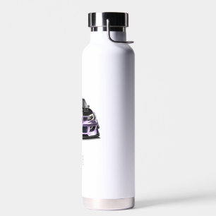 Bouteille D'eau art dessinée à la main avec œil plissé violet