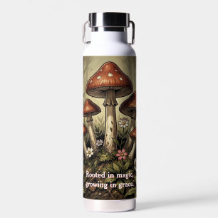 Bouteille D'eau Art Fleurs sauvages et champignons rouges vintage