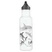 Bouteille D'eau Art joyeux des requins marins (Droite)